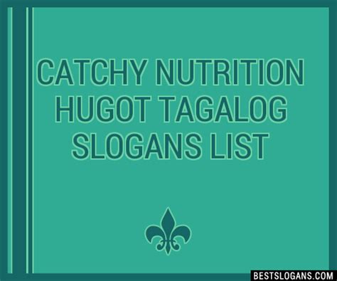 100+ Catchy Nutrition Tagalog Slogans 2024 + Generator.